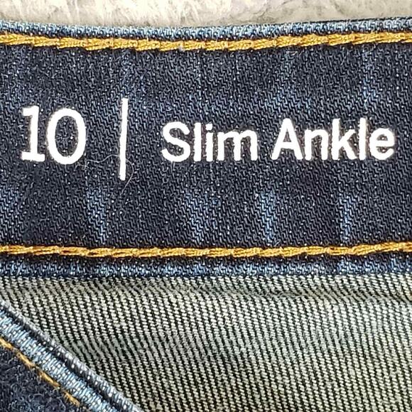 Talbots Jeans Womens Flawless Slim Ankle Blue Size 10 Dark Wash Stretch Mid Rise - Picture 7 of 9